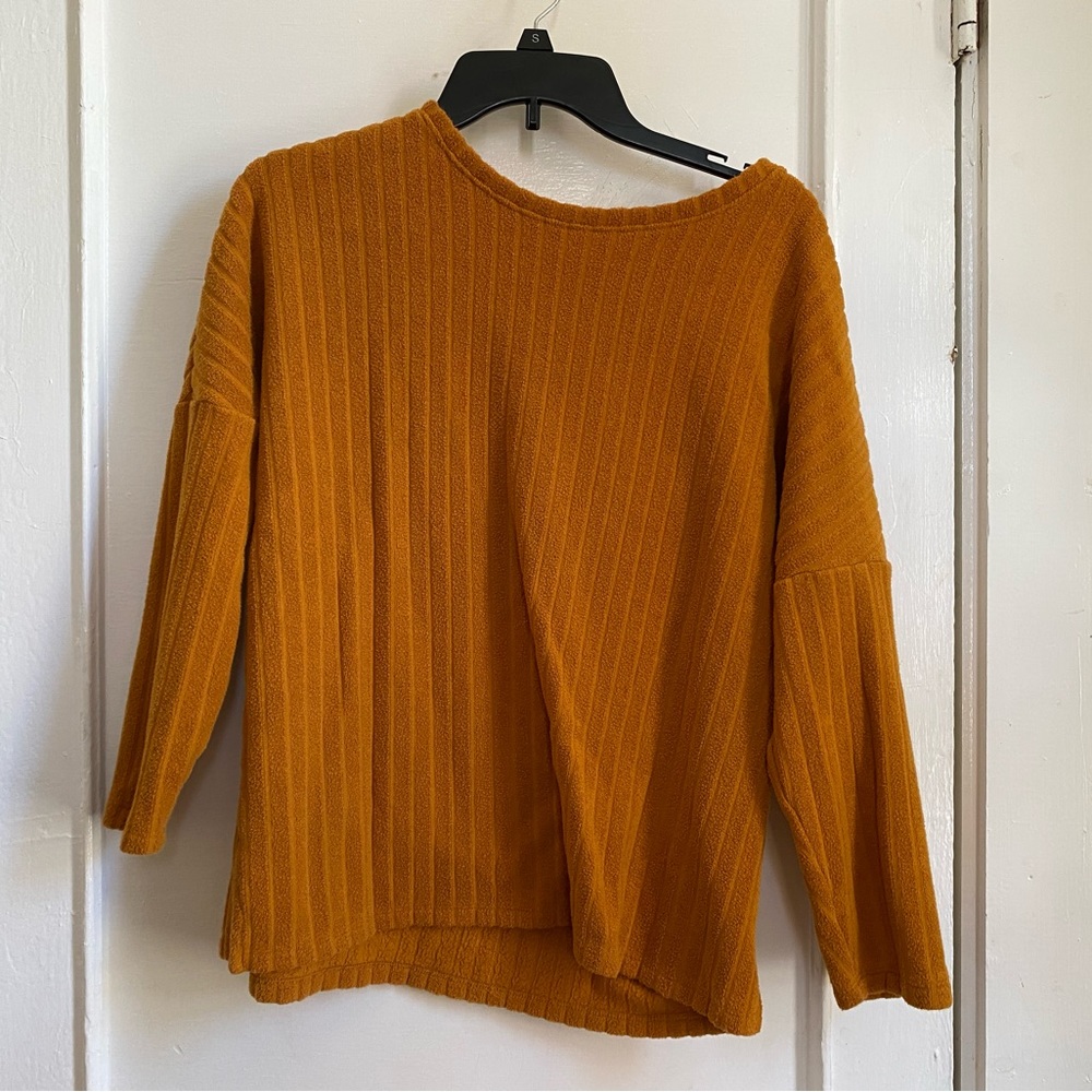 Mustard terry cloth material top
